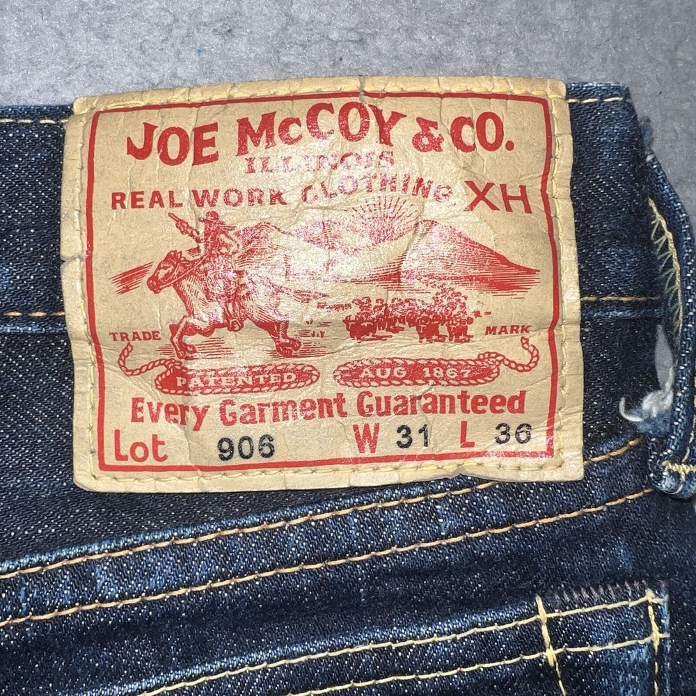 Real Joe McCoy 906 Selvedge Denim Jeans 31 x 36 (31 x 30) Indigo Made in Japan - Picture 9 of 16